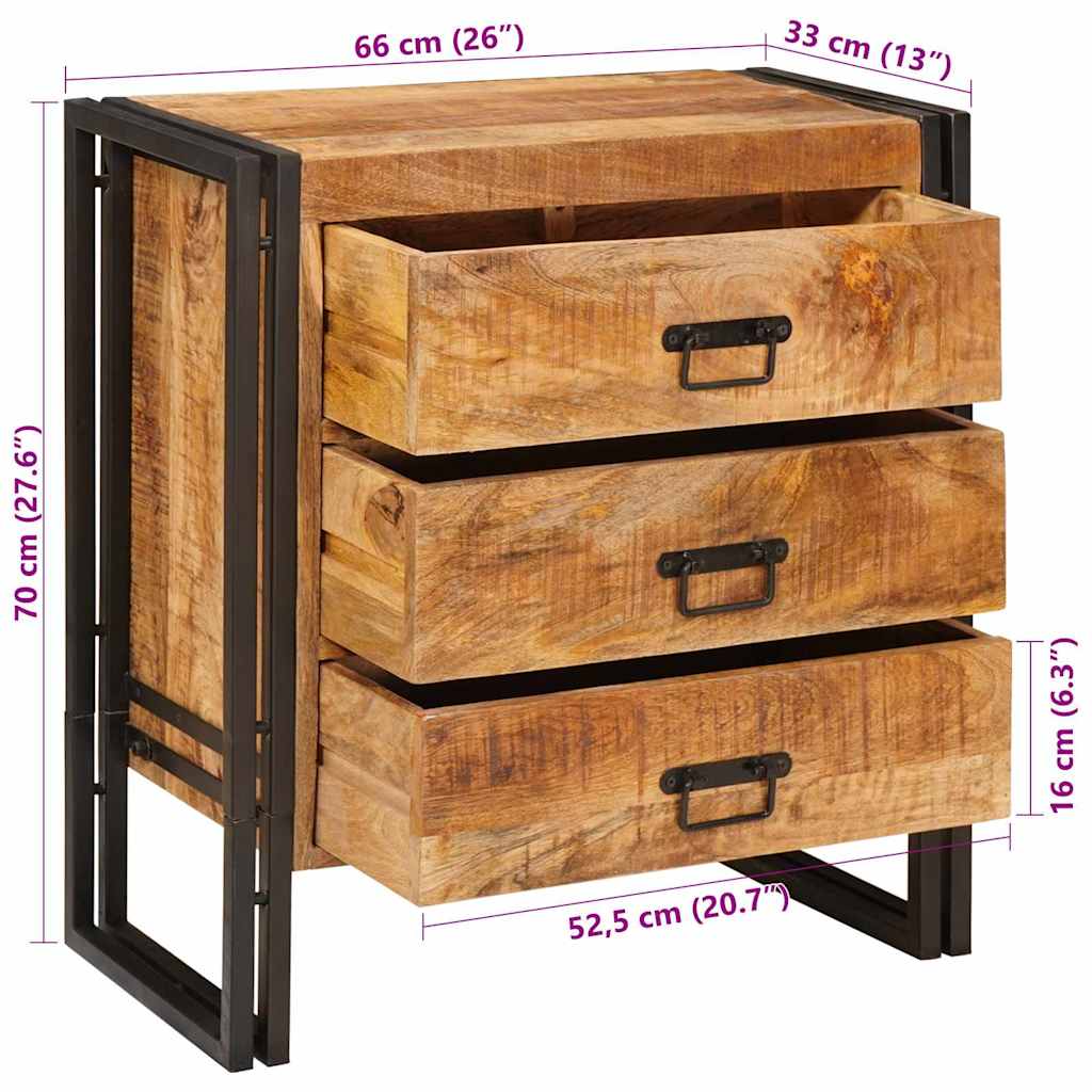 Buffet Castanho 66 x 33 x 70 cm Madeira de mangueira maciça