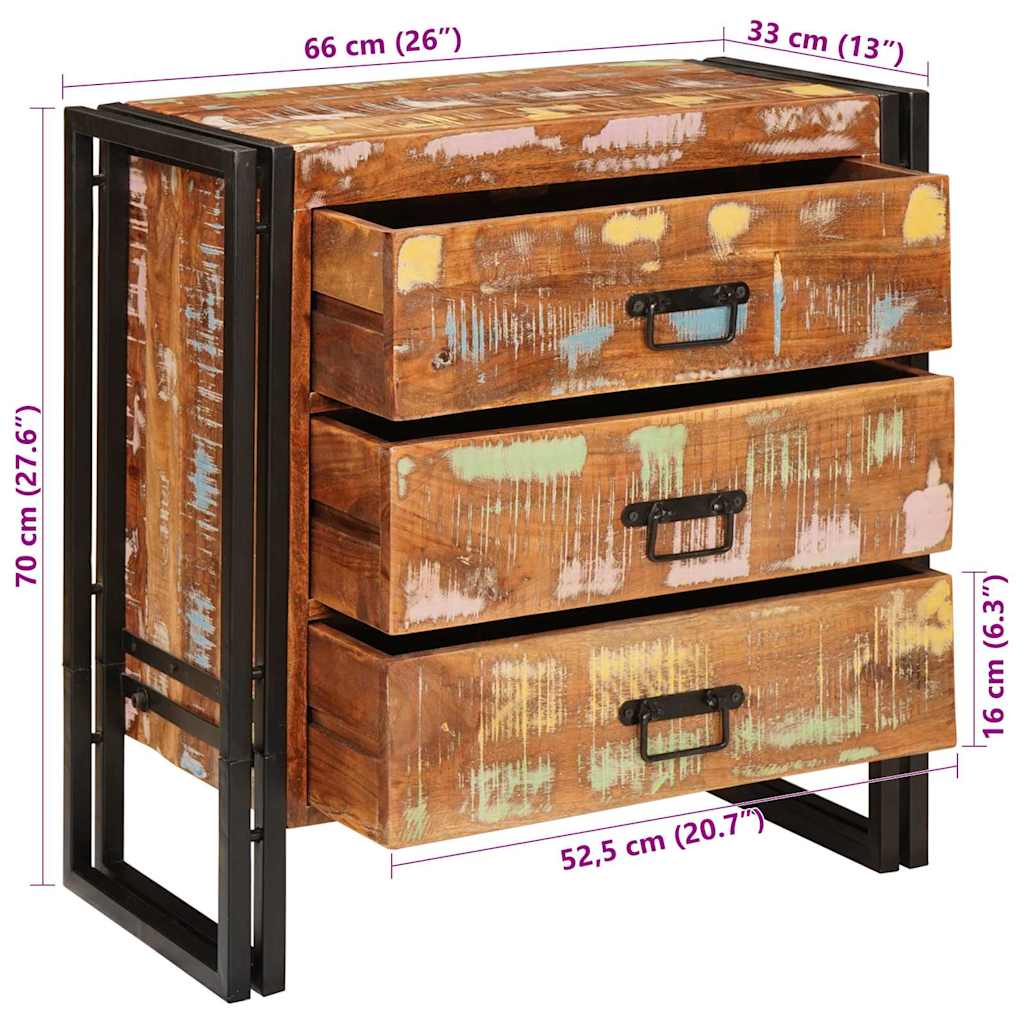 Buffet Castanho 66 x 33 x 70 cm Madeira recuperada maciça