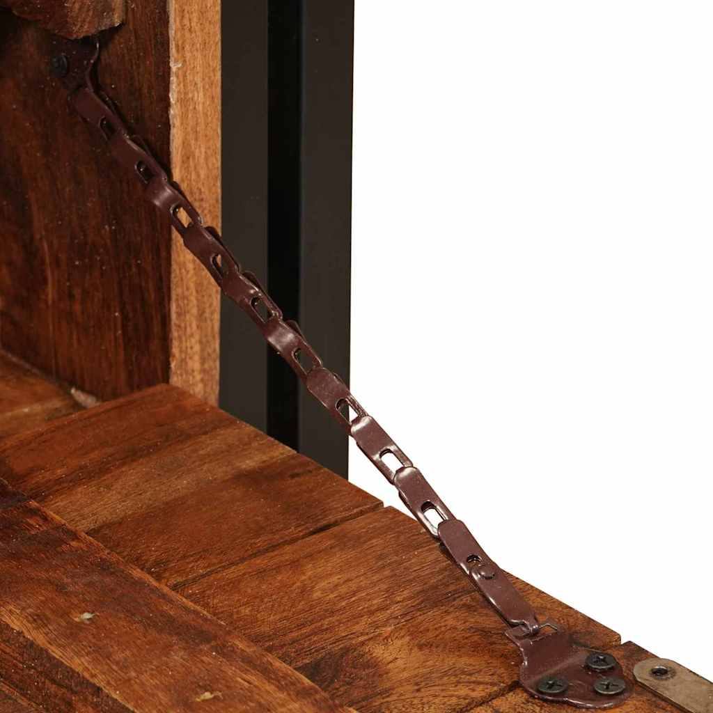 Armário de Sapatos com porta Castanho Madeira recuperada maciça