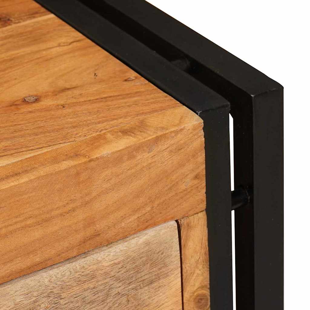 Armário de Sapatos com porta Castanho Madeira de acácia maciça