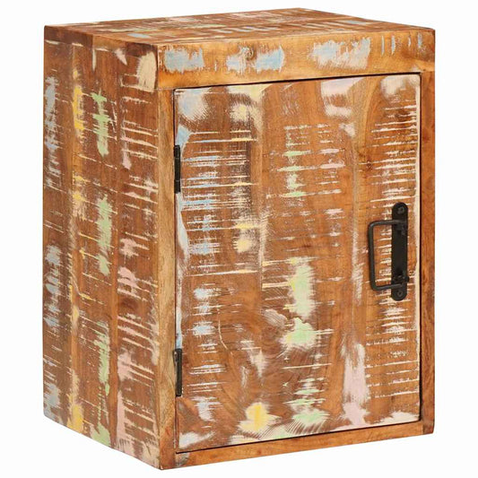 Mesa-de-cabeceira Castanho Madeira recuperada maciça