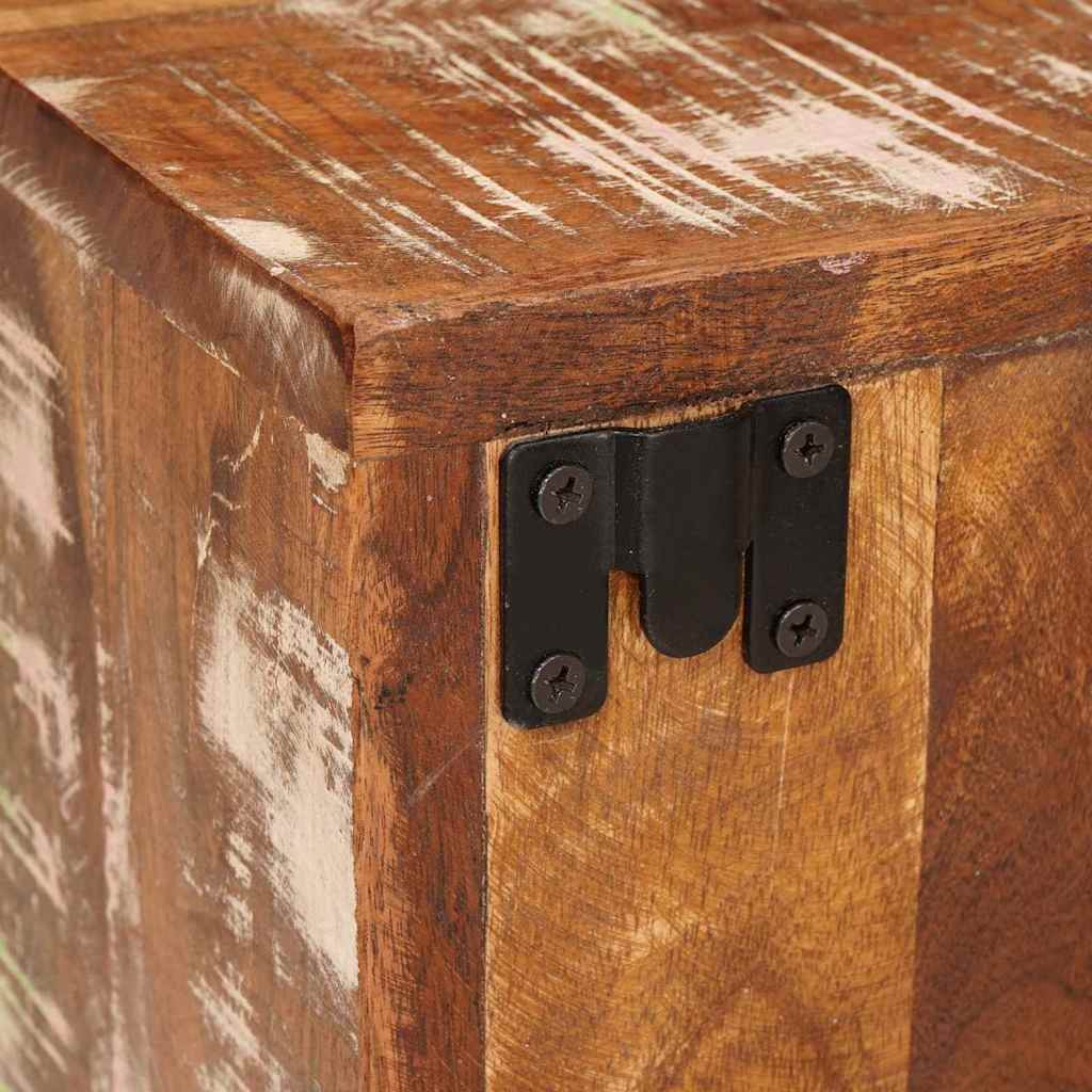 Mesa-de-cabeceira 2 pcs Castanho Madeira Sólida Reclamada
