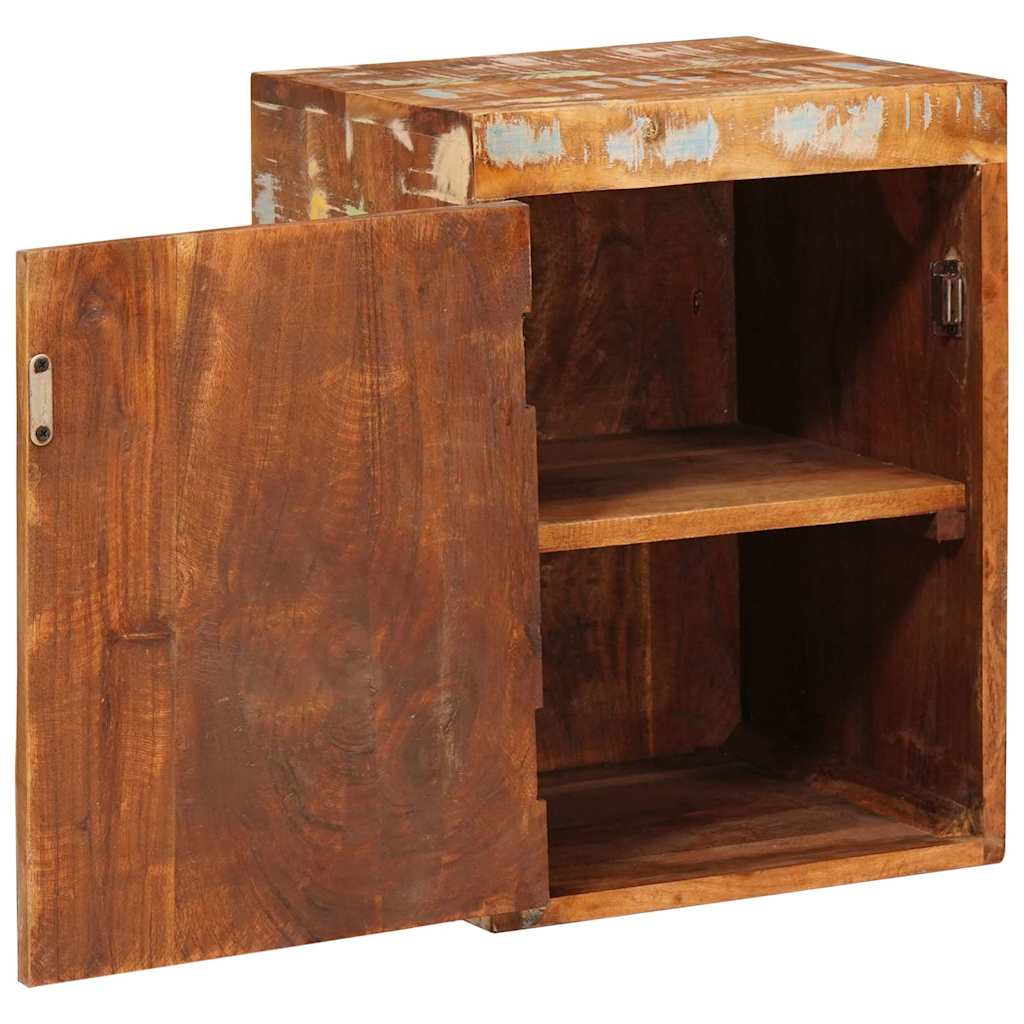 Mesa-de-cabeceira 2 pcs Castanho Madeira Sólida Reclamada