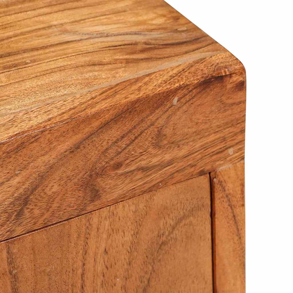 Mesa-de-cabeceira 2 pcs Castanho Madeira Sólida de Acácia