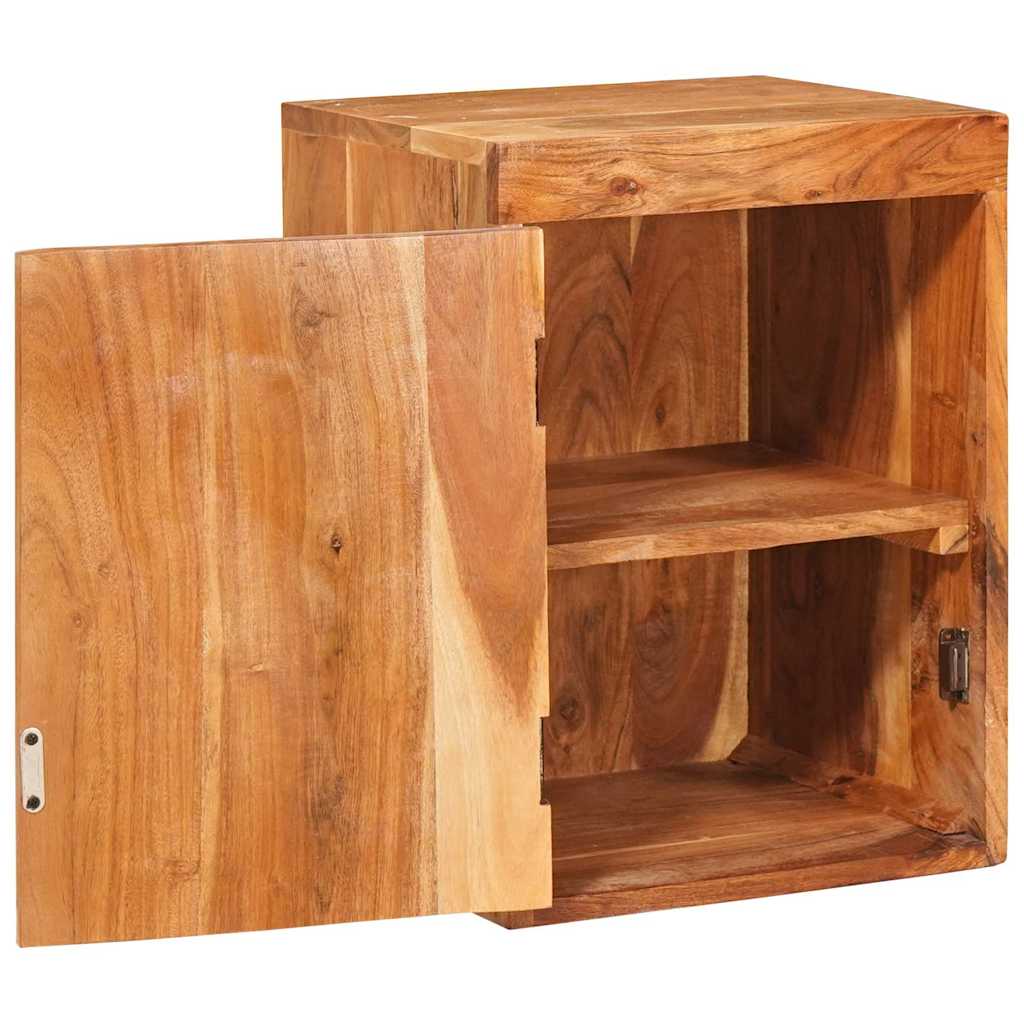 Mesa-de-cabeceira 2 pcs Castanho Madeira Sólida de Acácia