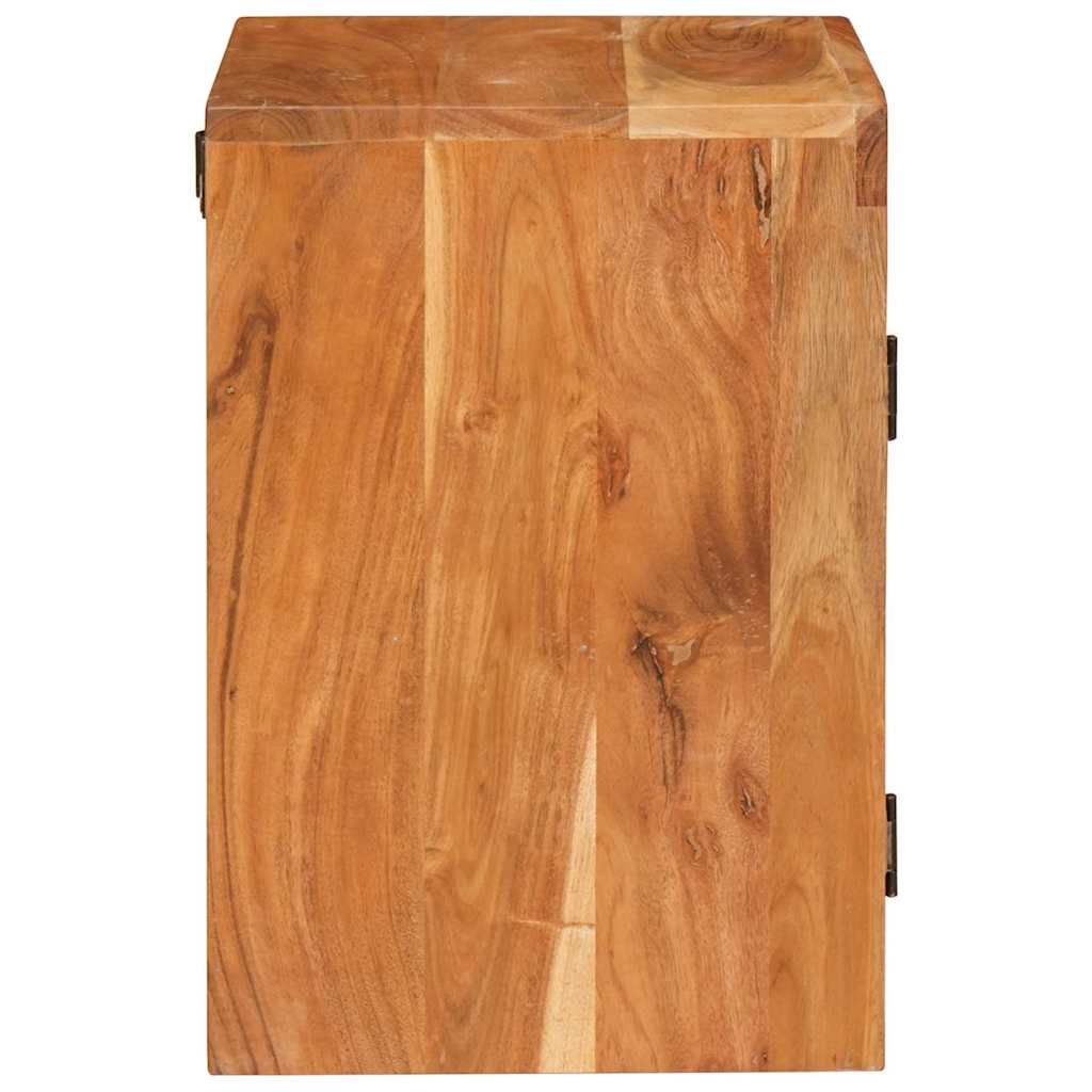 Mesa-de-cabeceira 2 pcs Castanho Madeira Sólida de Acácia
