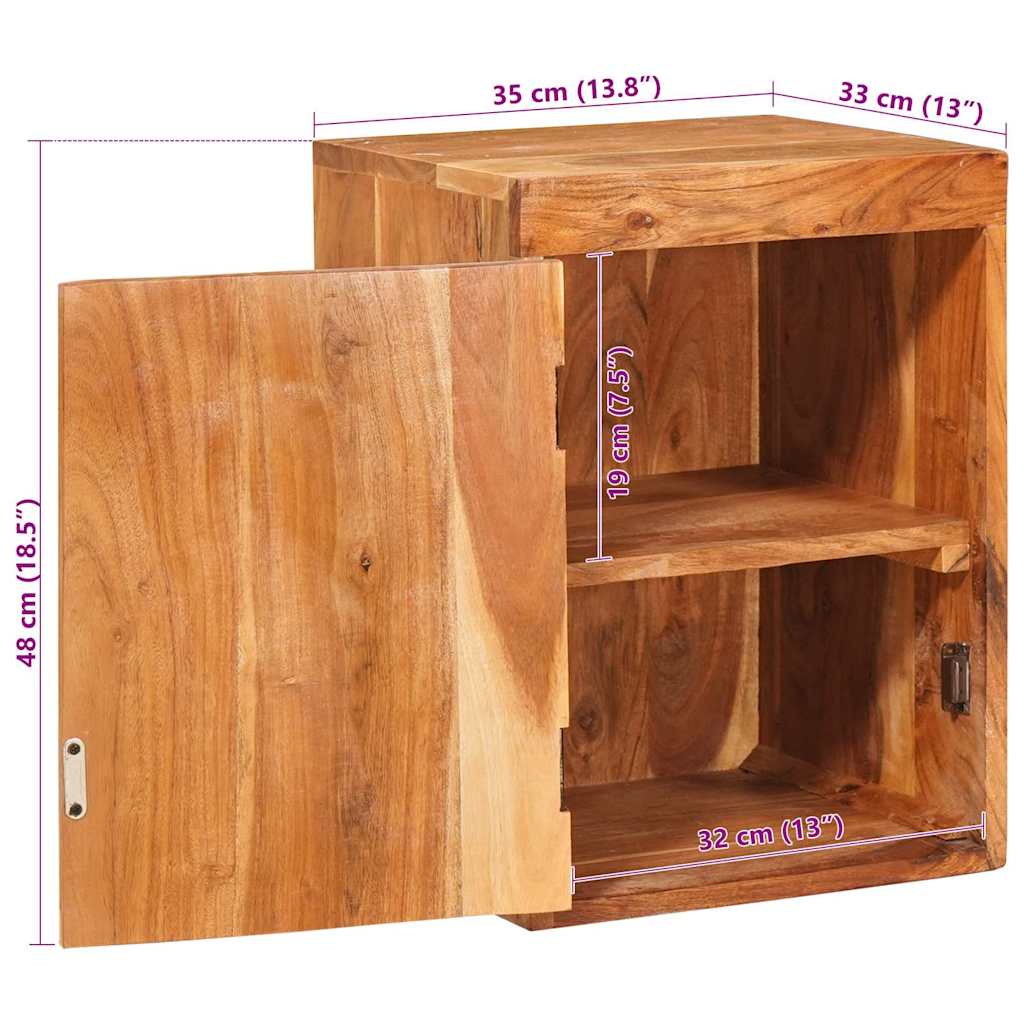 Mesa-de-cabeceira 2 pcs Castanho Madeira Sólida de Acácia