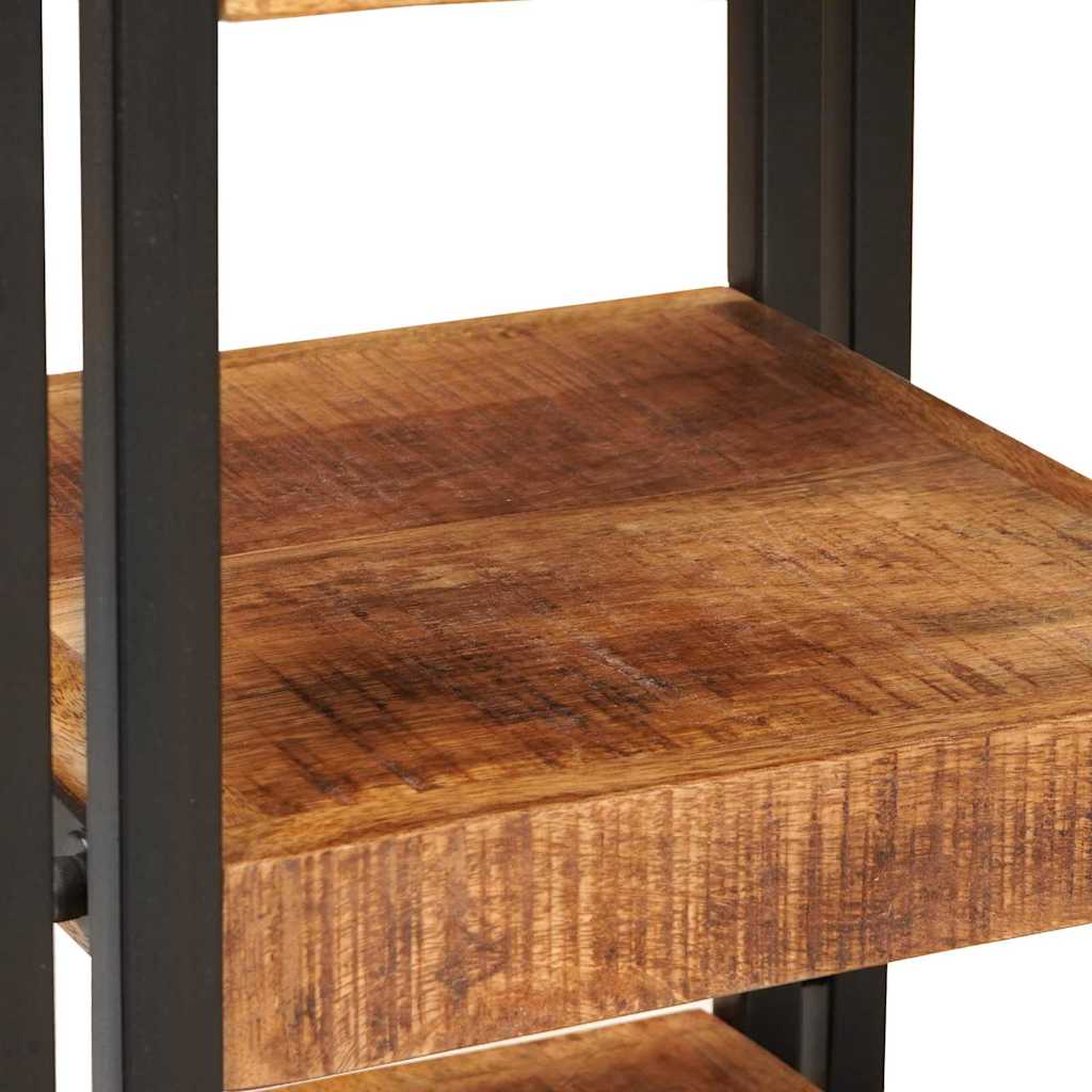 Mesa-de-cabeceira Castanho e preto Madeira de manga maciça