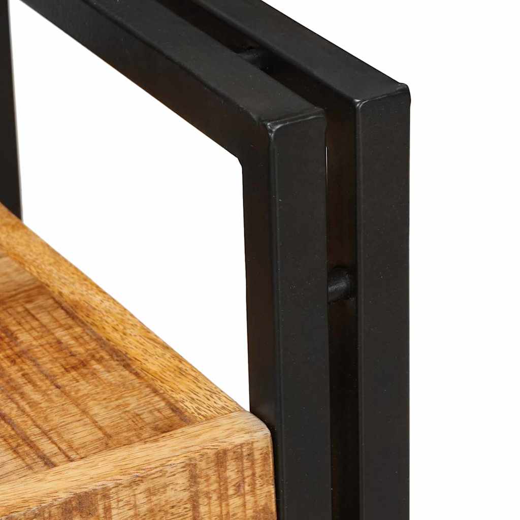 Mesa-de-cabeceira Castanho e preto Madeira de manga maciça