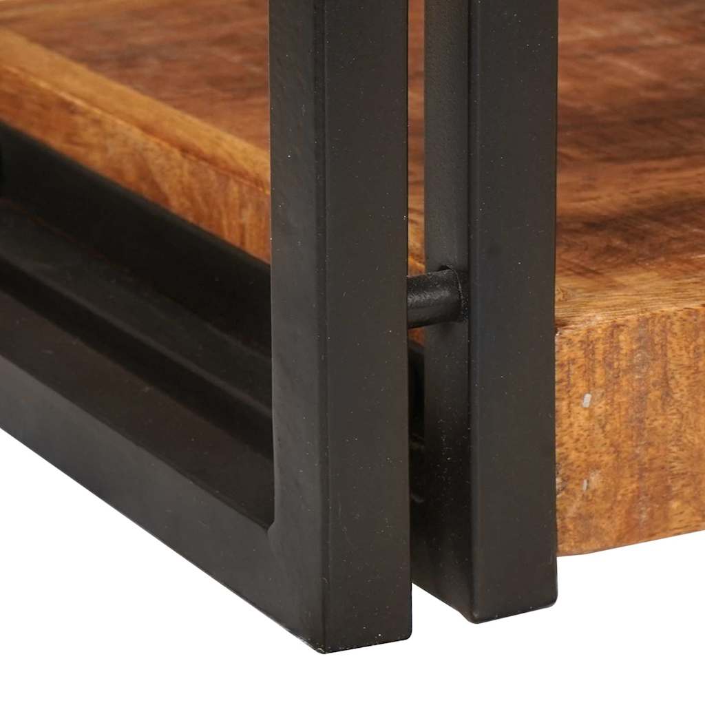 Mesa-de-cabeceira Castanho e preto Madeira de manga maciça