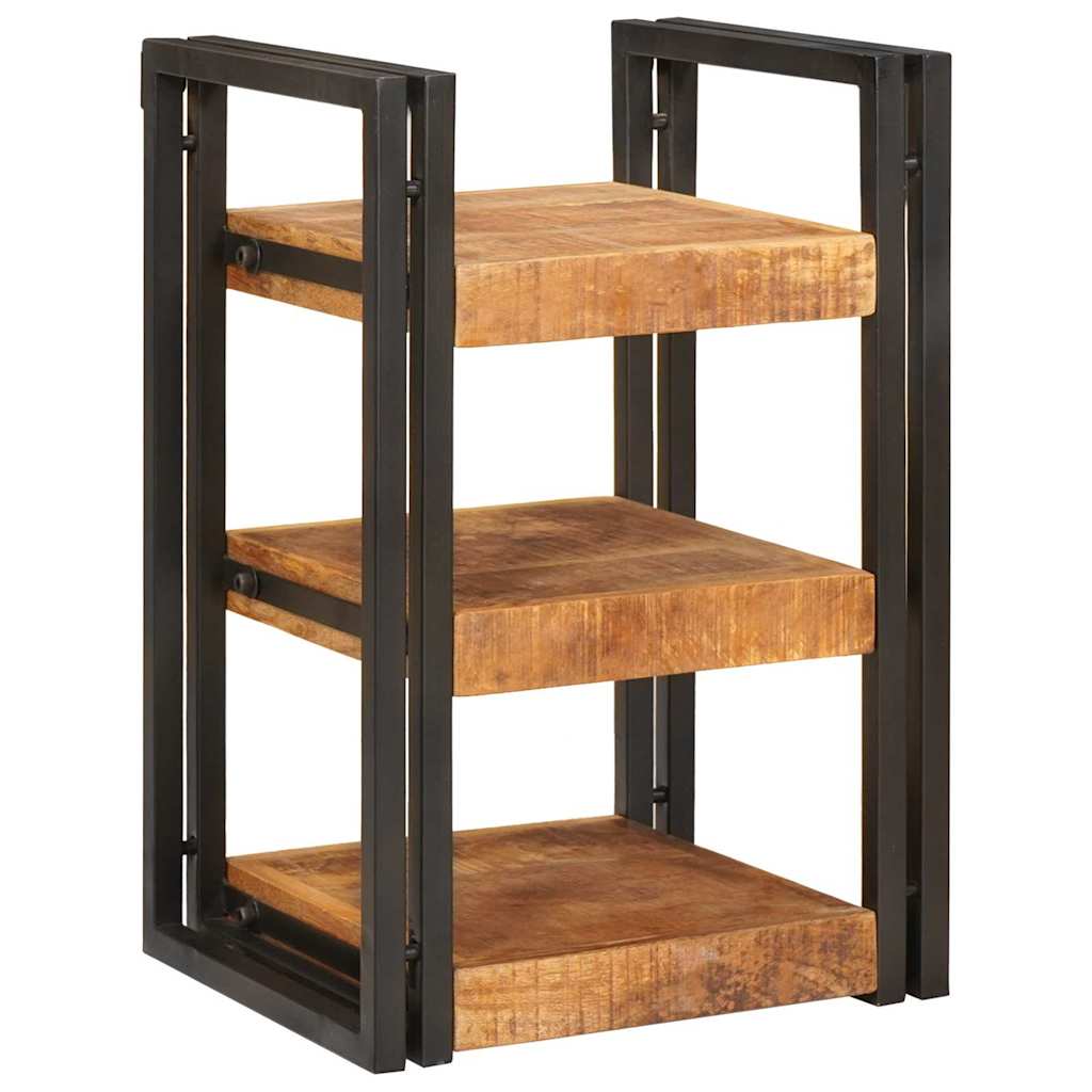 Mesa-de-cabeceira Castanho e preto Madeira de manga maciça