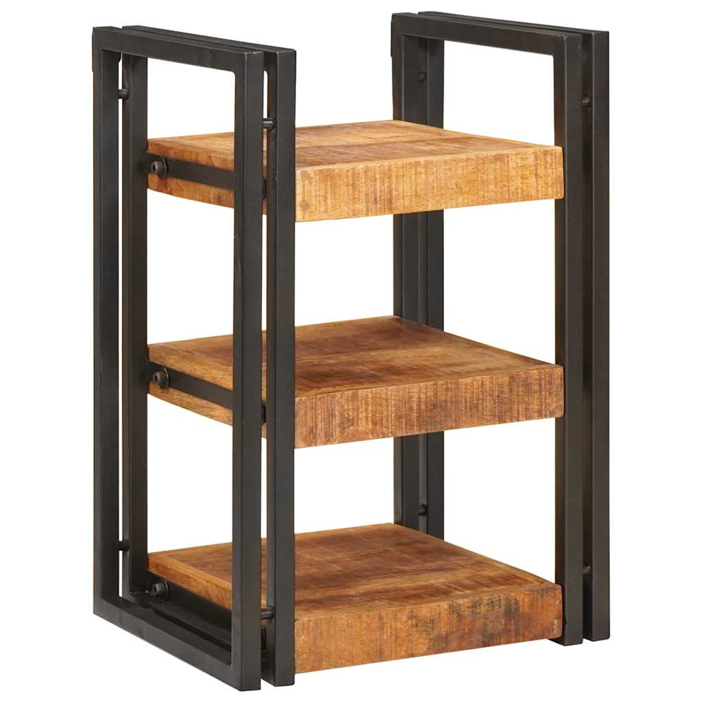 Mesa-de-cabeceira Castanho e preto Madeira de manga maciça