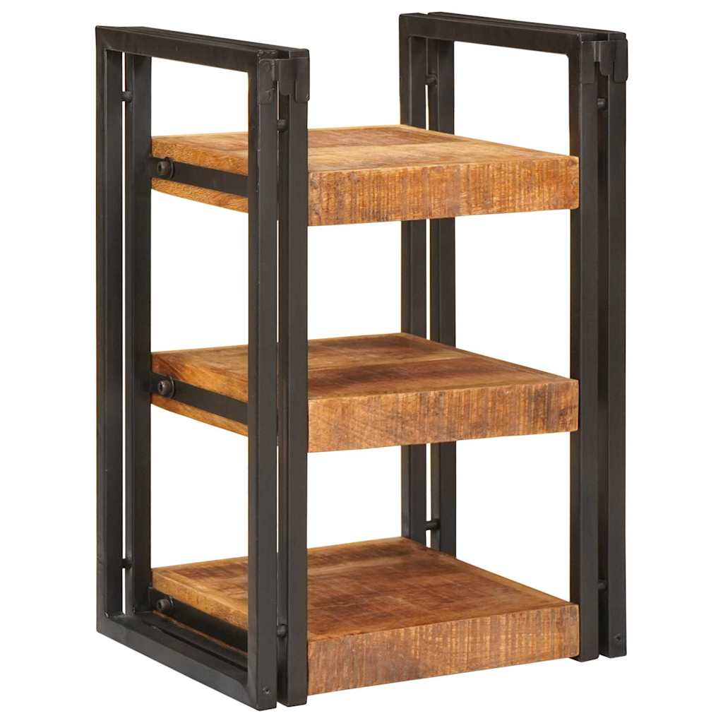 Mesa-de-cabeceira Castanho e preto Madeira de manga maciça
