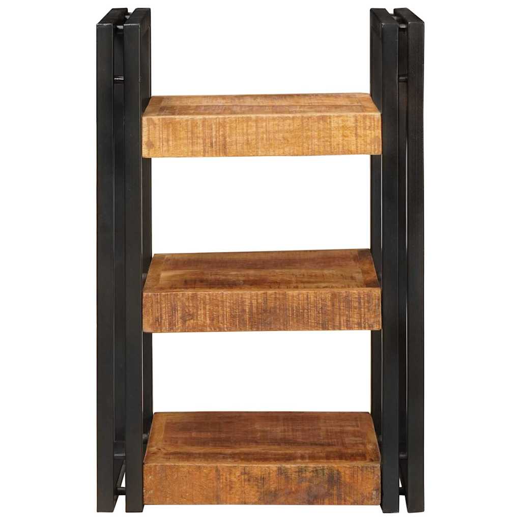 Mesa-de-cabeceira Castanho e preto Madeira de manga maciça