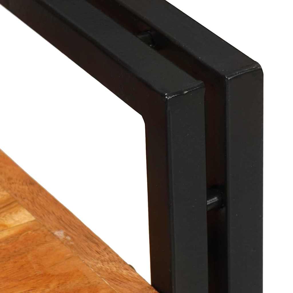 Mesa-de-cabeceira Castanho e preto Madeira Sólida de Acácia