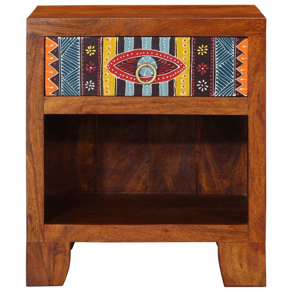 Armário de cabeceira 2 pcs 40x35x45 cm madeira maciça acácia