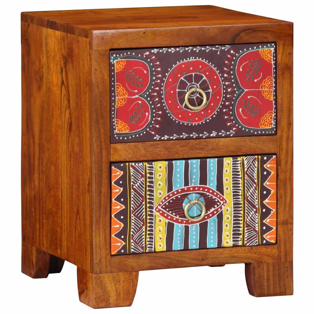 Armário de cabeceira 2 pcs 35x35x45 cm acácia de madeira maciça