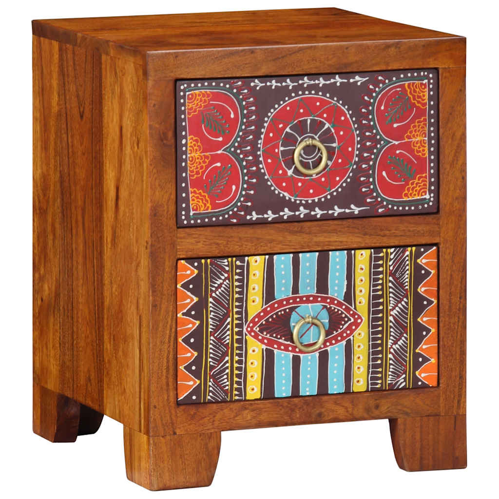 Armário de cabeceira 2 pcs 35x35x45 cm acácia de madeira maciça