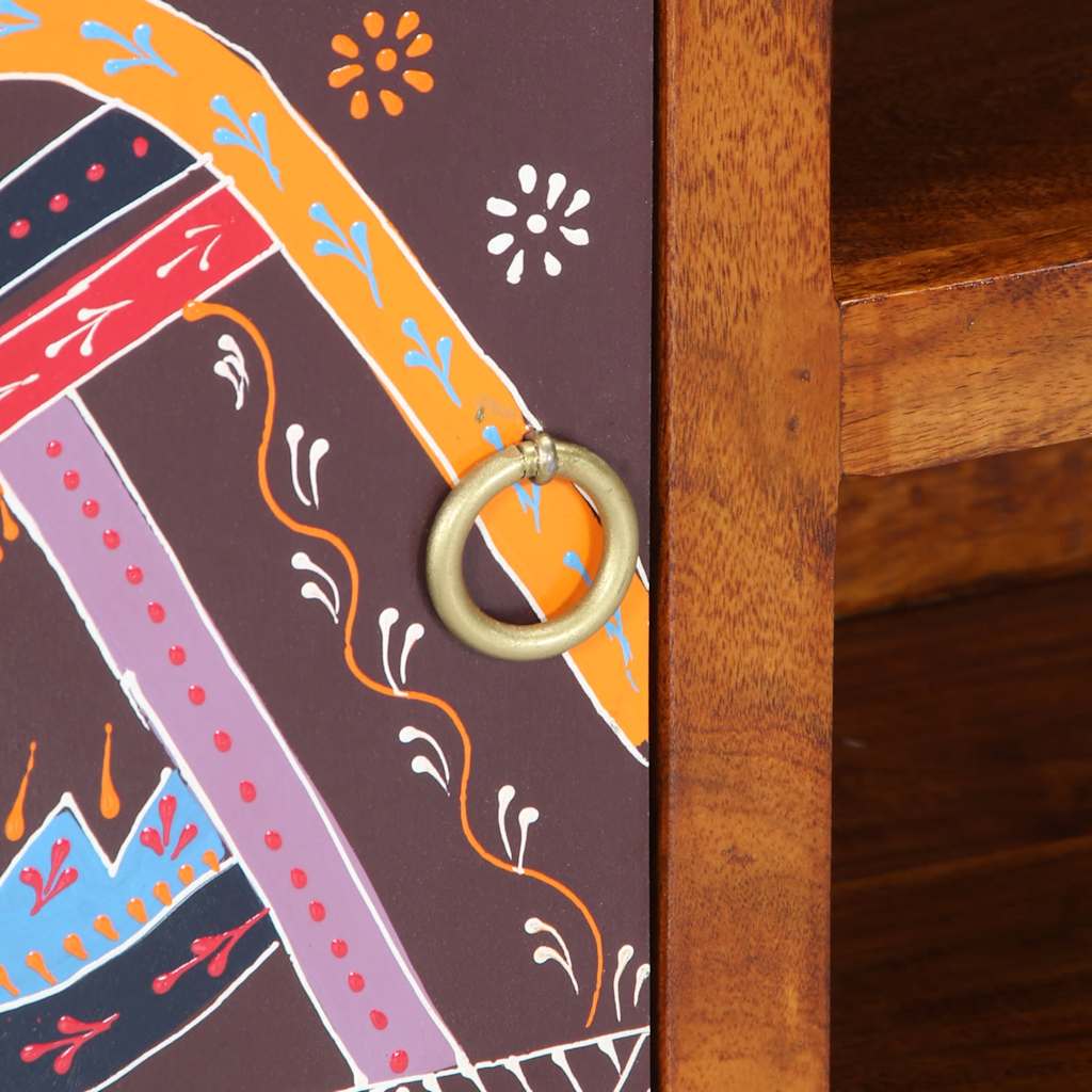 Móvel de TV multicor de madeira de acácia maciça 90x30x45 cm