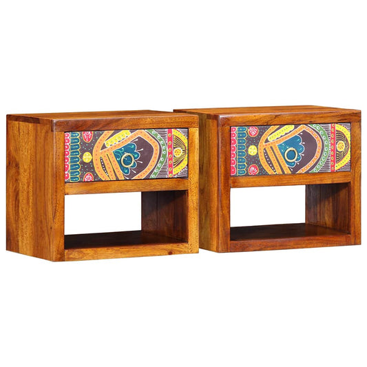 Armário de Cabeceira com gaveta 2 pcs Castanho 40 x 35 x 35 cm