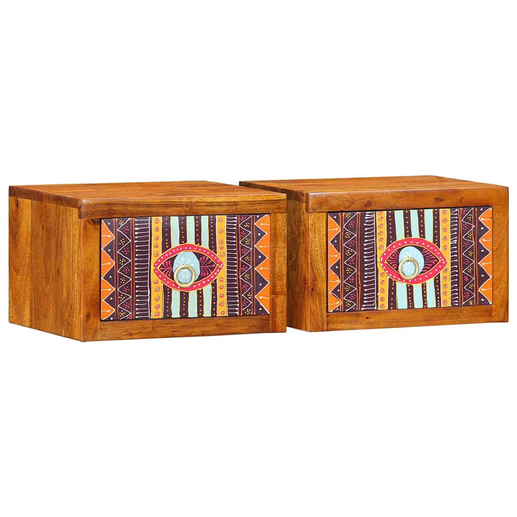 Armário de Cabeceira com gaveta 2 pcs Castanho 35 x 30 x 22 cm