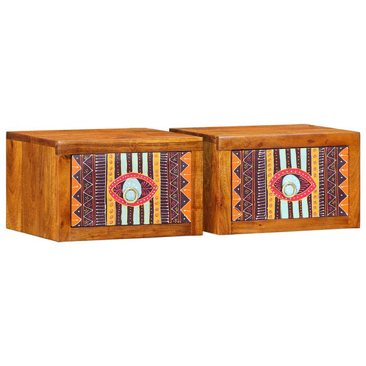 Armário de Cabeceira com gaveta 2 pcs Castanho 35 x 30 x 22 cm