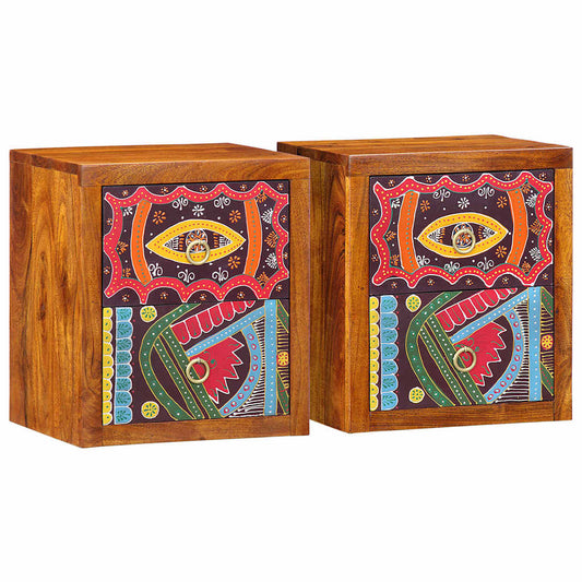 Armário de Cabeceira com gaveta 2 pcs Castanho 35 x 30 x 40 cm