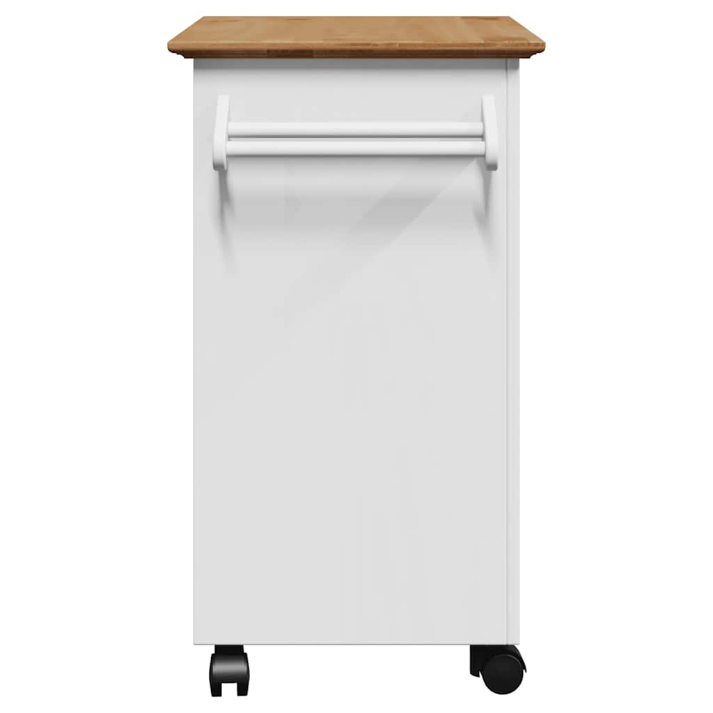 Carrinho de cozinha BODO branco e castanho 72x45x80 cm