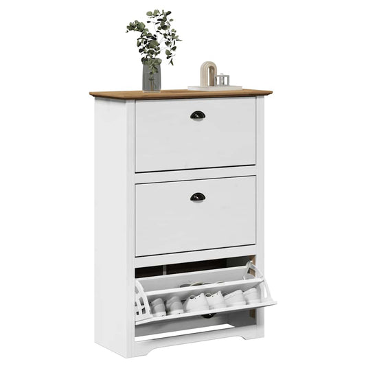 Sapateira BODO 80x35x118 cm branco e castanho