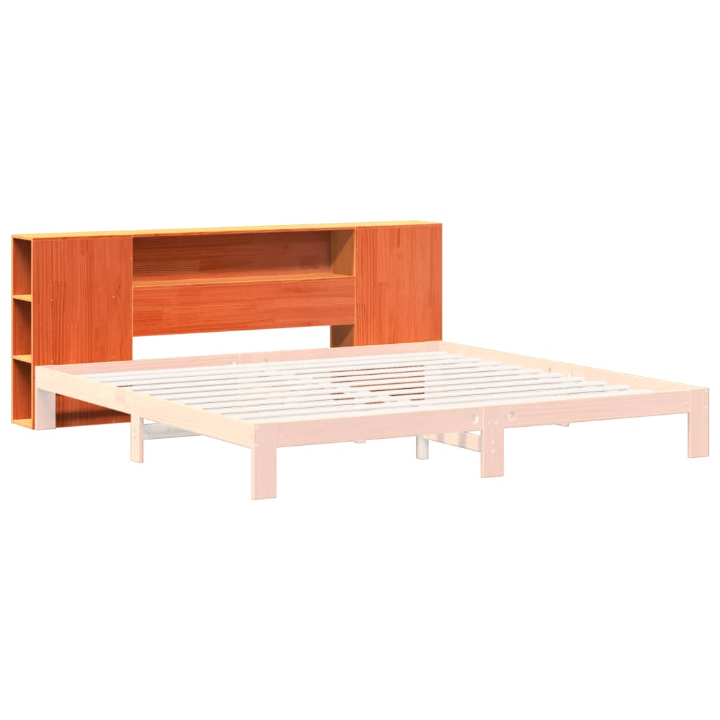 Cabeceira com arrumação 200 cm pinho maciço castanho-mel