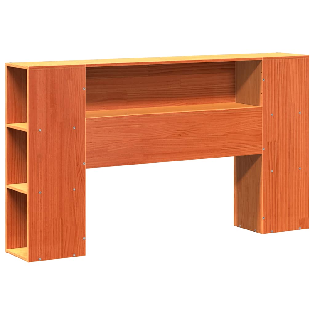 Cabeceira com arrumação 150 cm pinho maciço castanho-mel