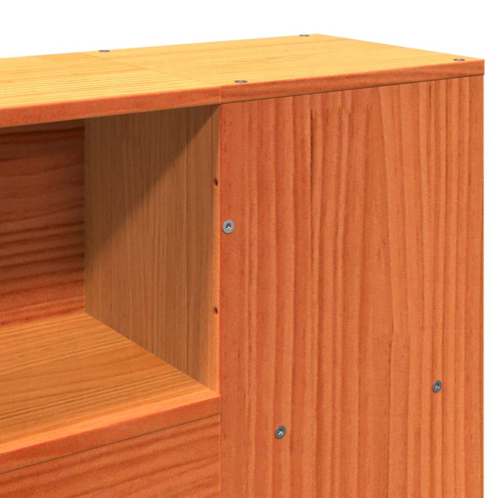 Cabeceira com arrumação 150 cm pinho maciço castanho-mel
