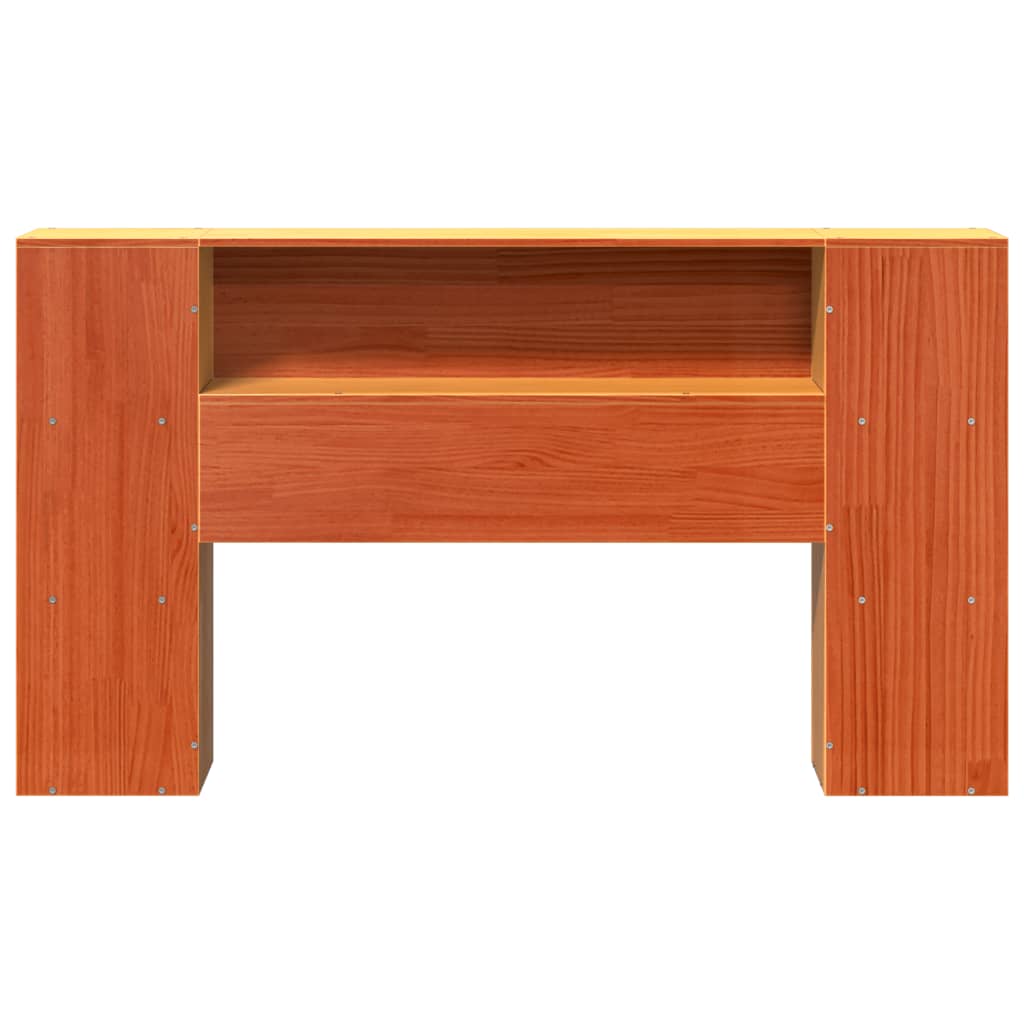 Cabeceira com arrumação 120 cm pinho maciço castanho-mel