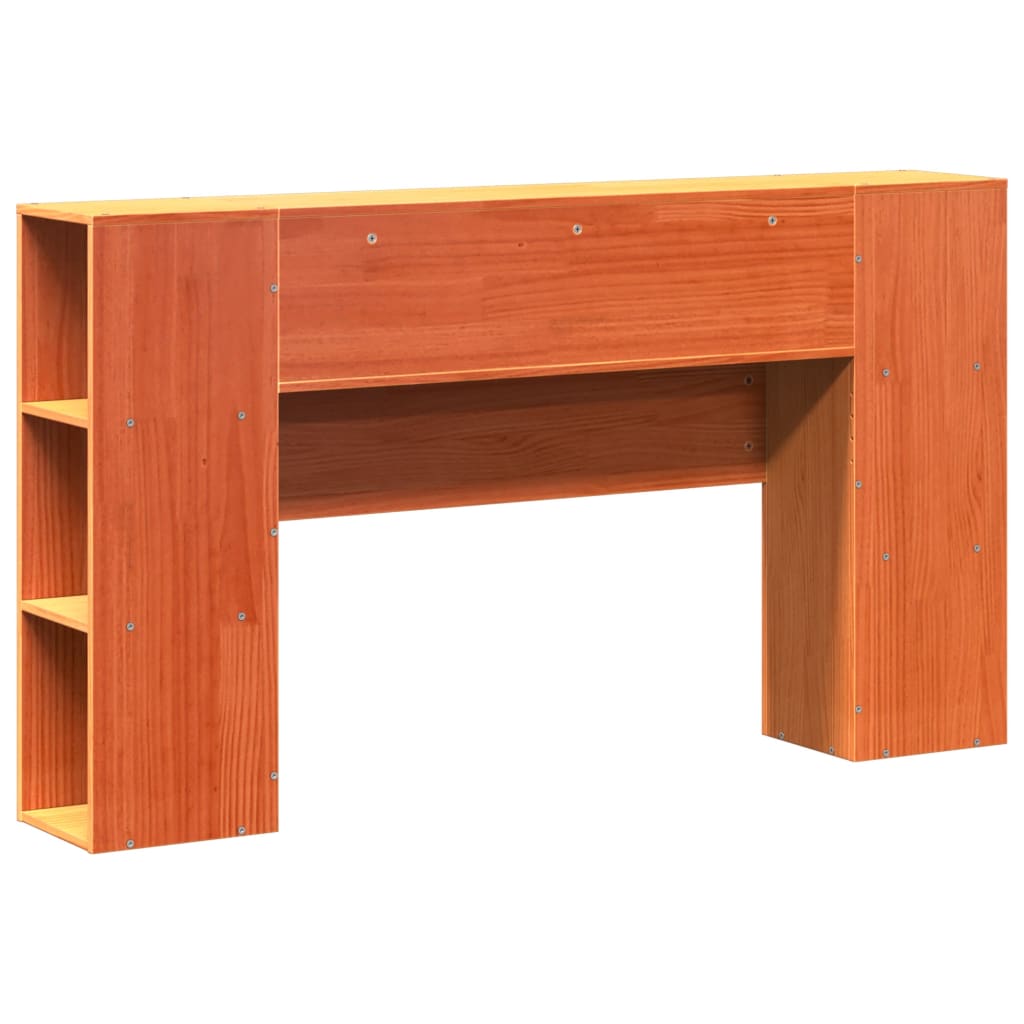 Cabeceira com arrumação 120 cm pinho maciço castanho-mel