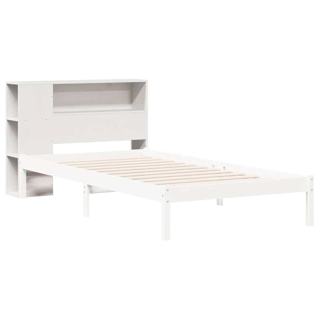 Cabeceira com arrumação 100 cm madeira de pinho maciça branco