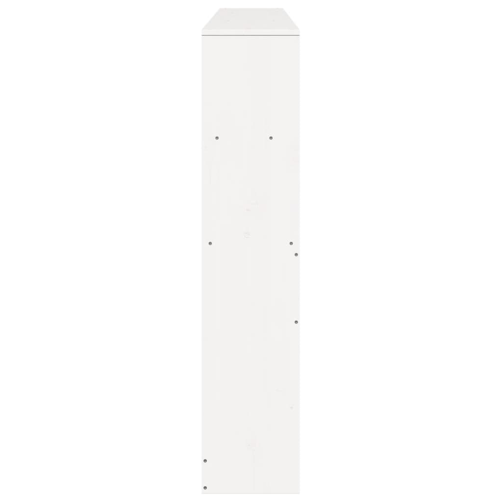 Cabeceira com arrumação 180 cm madeira de pinho maciça branco