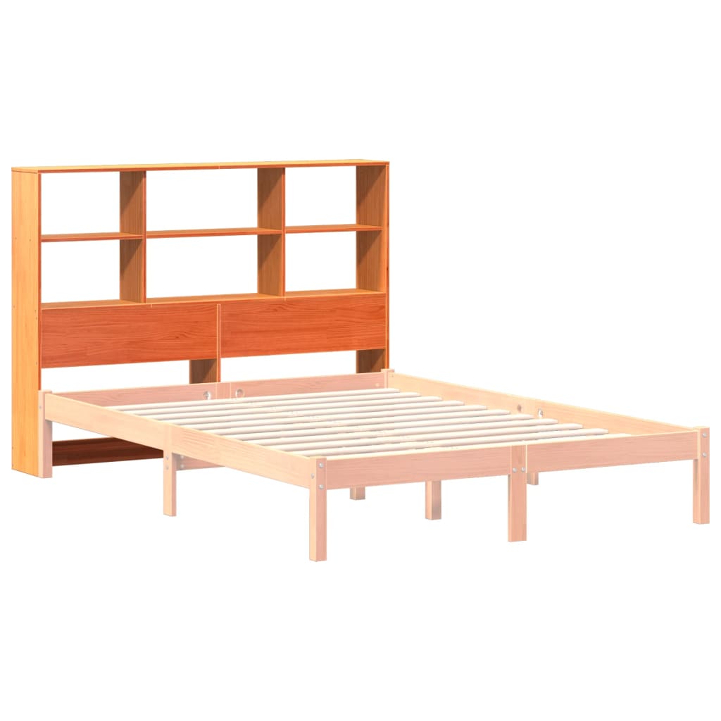 Cabeceira com arrumação 140 cm pinho maciço castanho-mel
