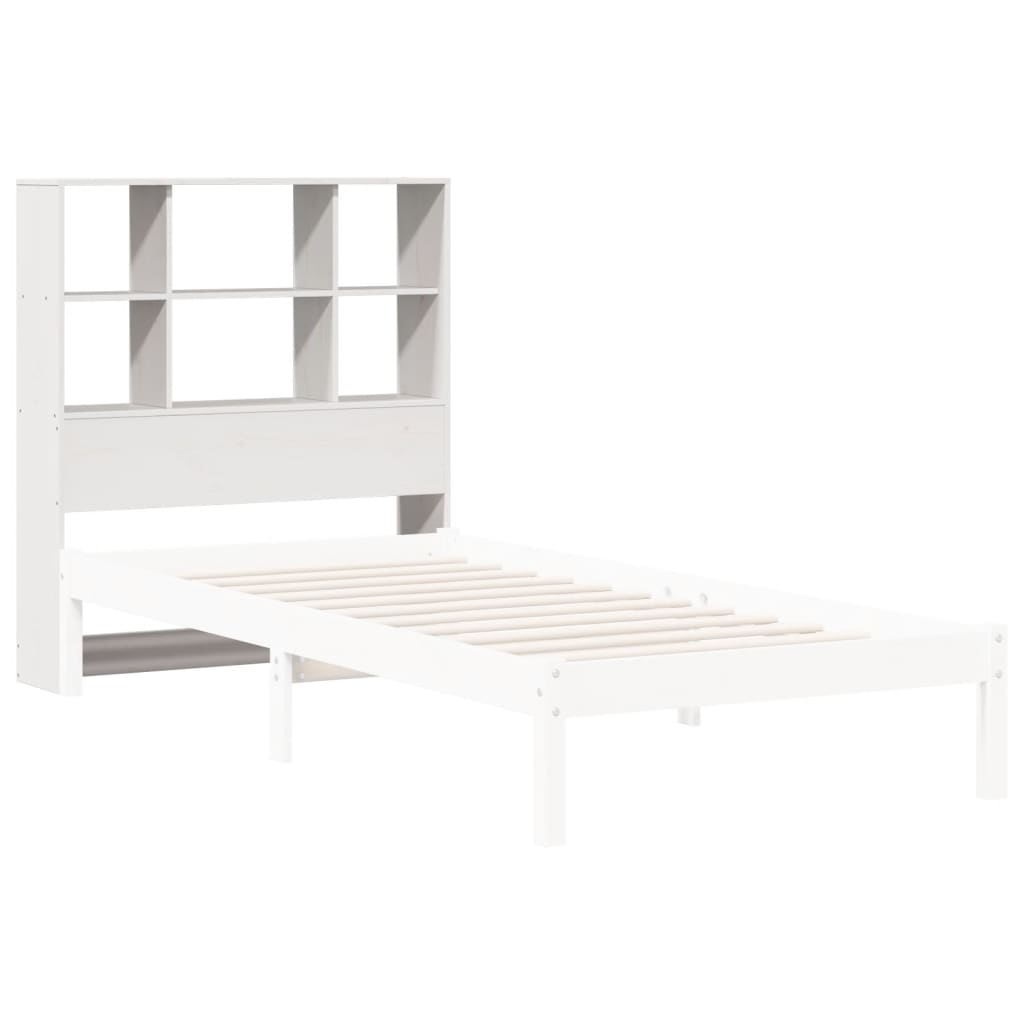 Cabeceira com arrumação 90 cm madeira de pinho maciça branco