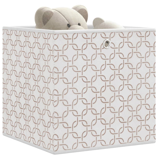 Caixas de arrumação dobráveis 4 pcs 32x32x32 cm TNT creme