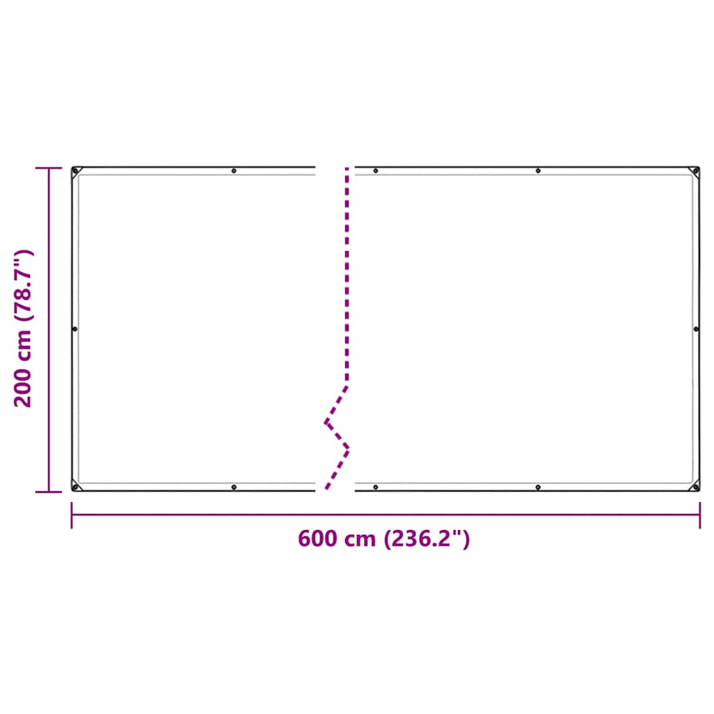 Cobertura vegetal com ilhós 2x6 m PVC