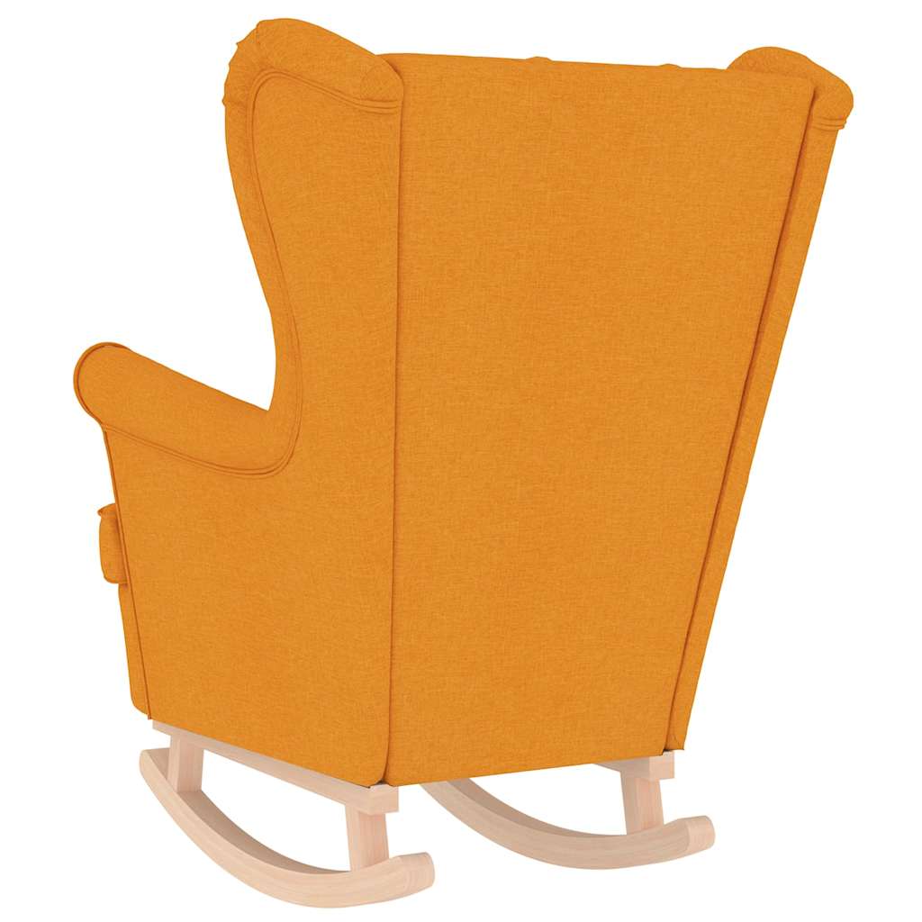 Cadeira de baloiço tecido amarelo-escuro