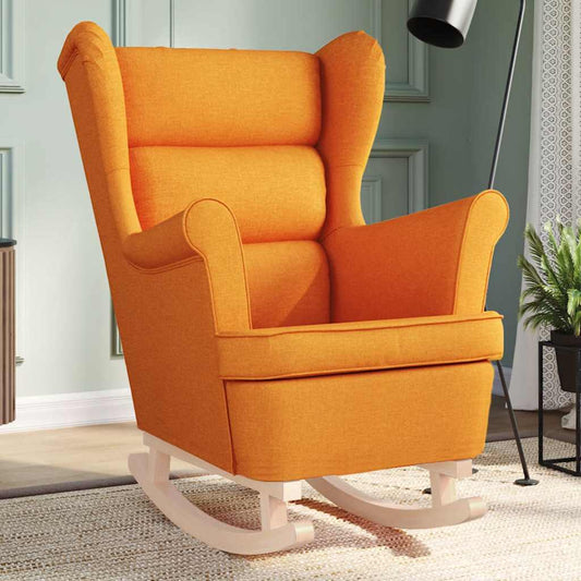 Cadeira de baloiço tecido amarelo-escuro