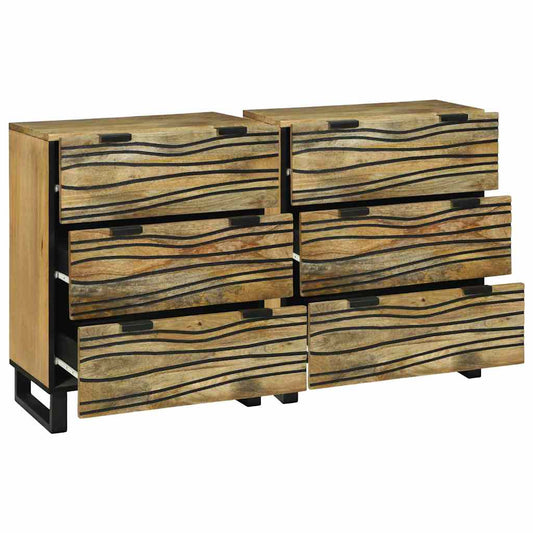 Conjunto de Buffets com gaveta 2 pcs Natural 60 x 33,5 x 75 cm