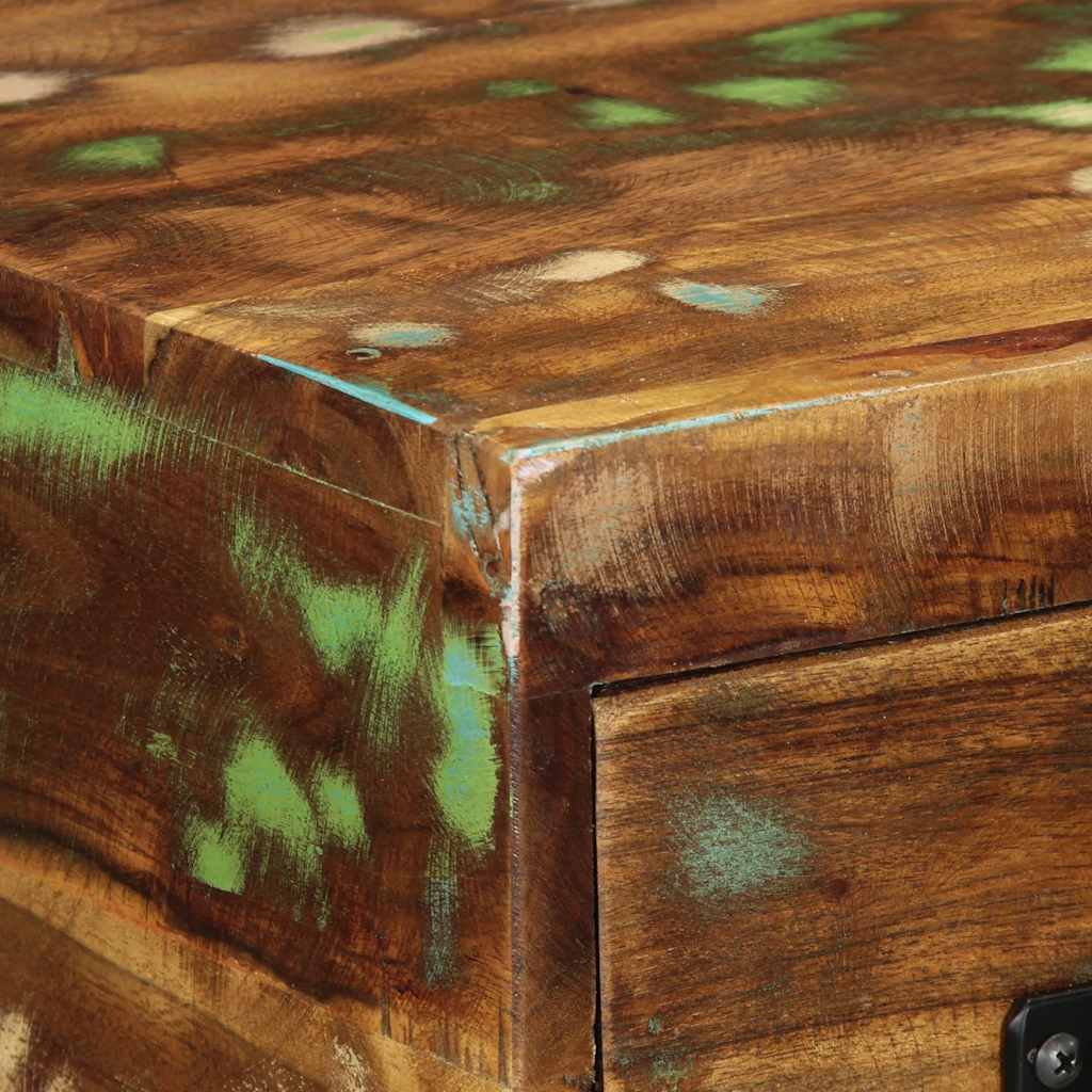 Armário de TV para parede de madeira recuperada maciça 60x30x19 cm