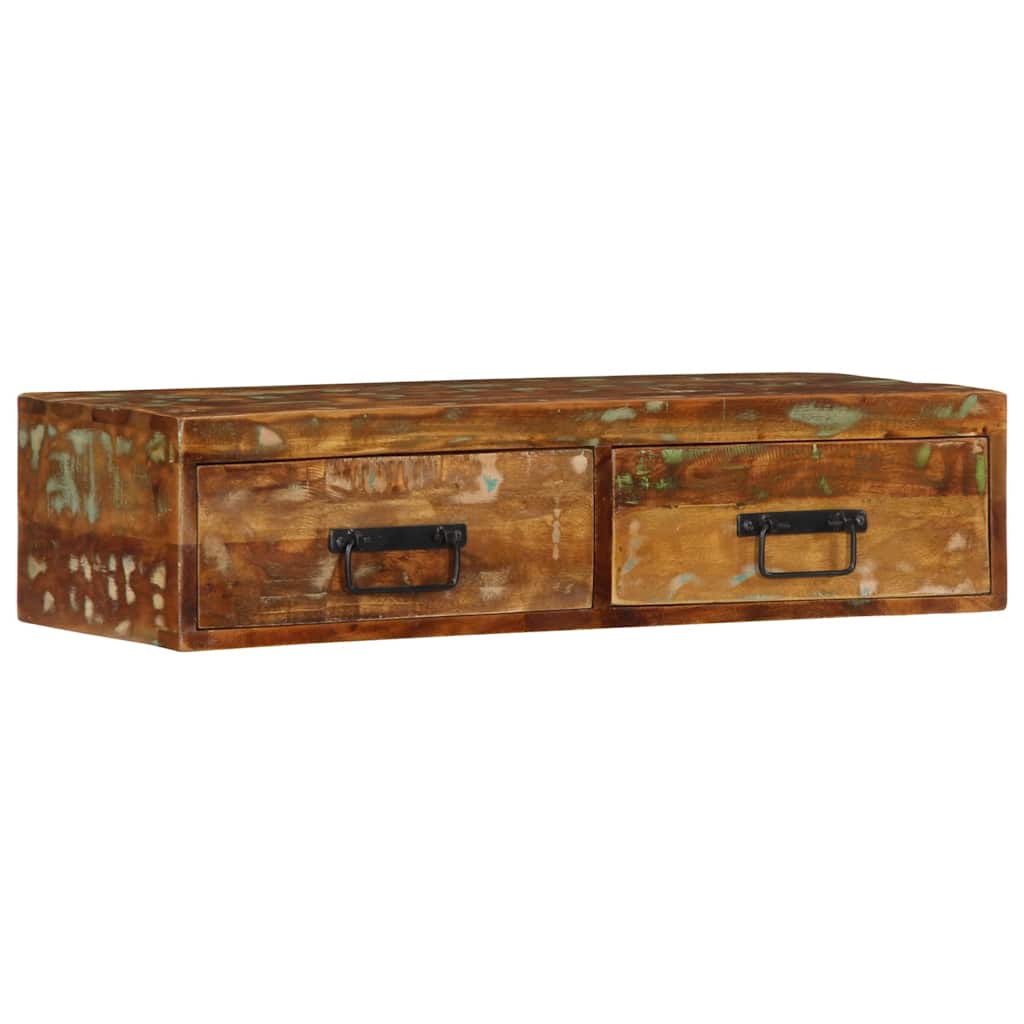 Armário de TV para parede de madeira recuperada maciça