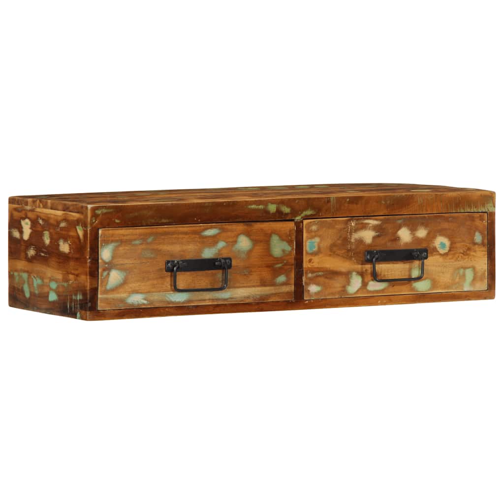 Armário de TV para parede de madeira recuperada maciça