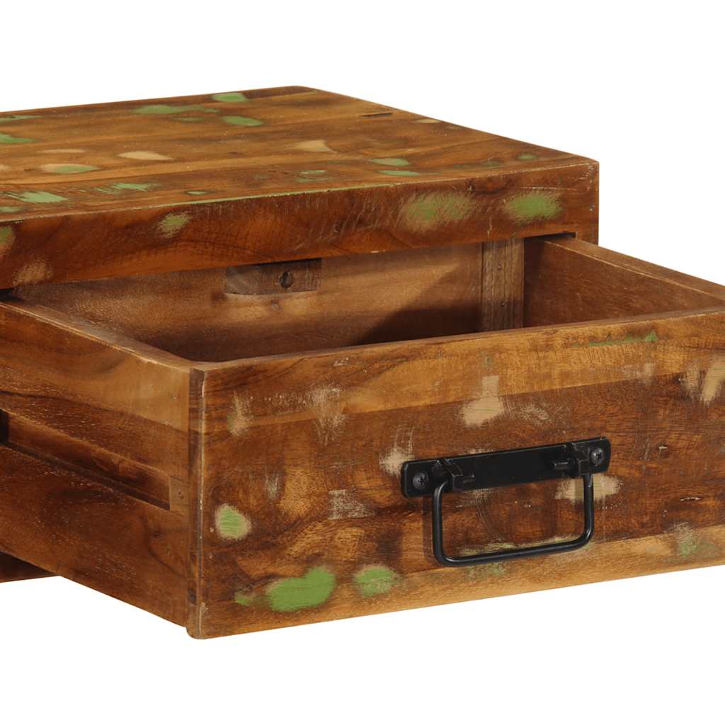 Armário de TV para parede de madeira recuperada maciça