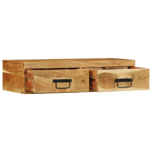 Armário de TV para parede 80x30x19 cm madeira acácia maciça