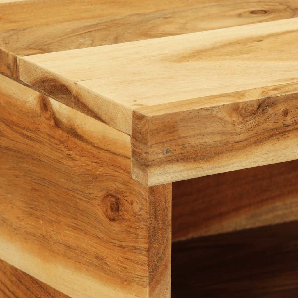 Armário de TV para parede de madeira acácia maciça 60x30x19 cm