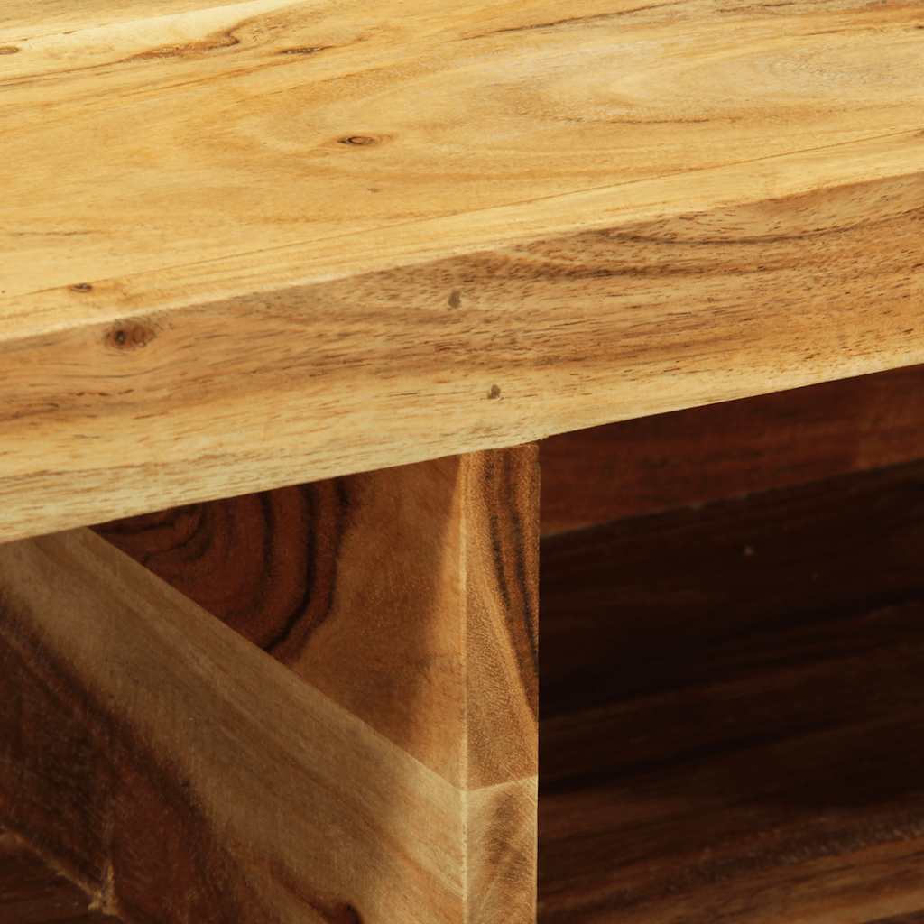 Armário de TV para parede de madeira acácia maciça 60x30x19 cm